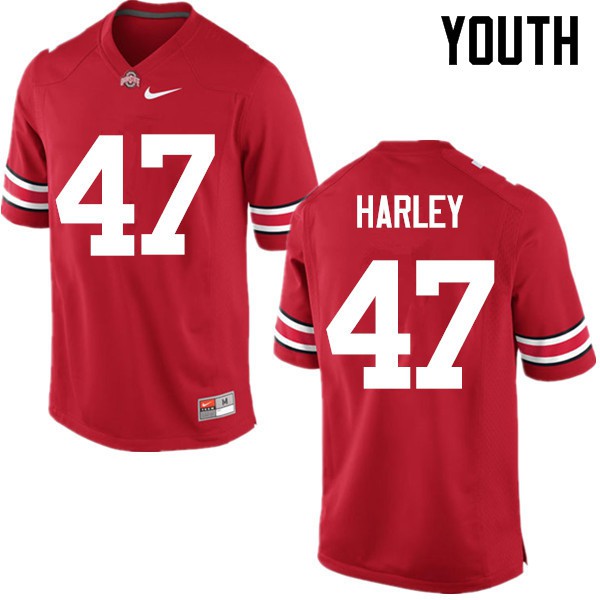 Ohio State Buckeyes #47 Chic Harley Youth Embroidery Jersey Red